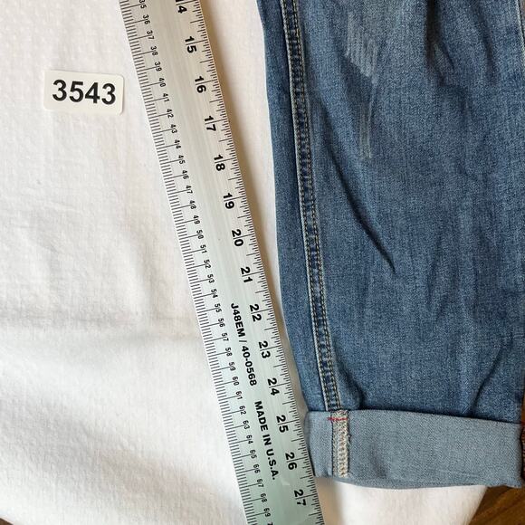 Angel Kiss Women Skinny Jeans size 18 Blue Mid Rise Stretch Frayed Patches USA - Picture 4 of 11